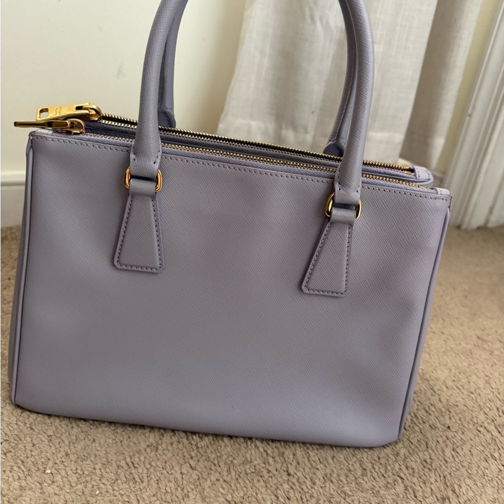 Prada Women’s Lilac Galleria Saffiano Leather Satchel - Picture 6 of 7